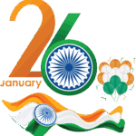 Illustration of Republic Day parade with Indian flag
