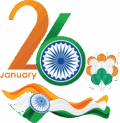 Illustration of Republic Day parade with Indian flag