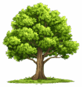 Illustration of trees with birds and animals for kids