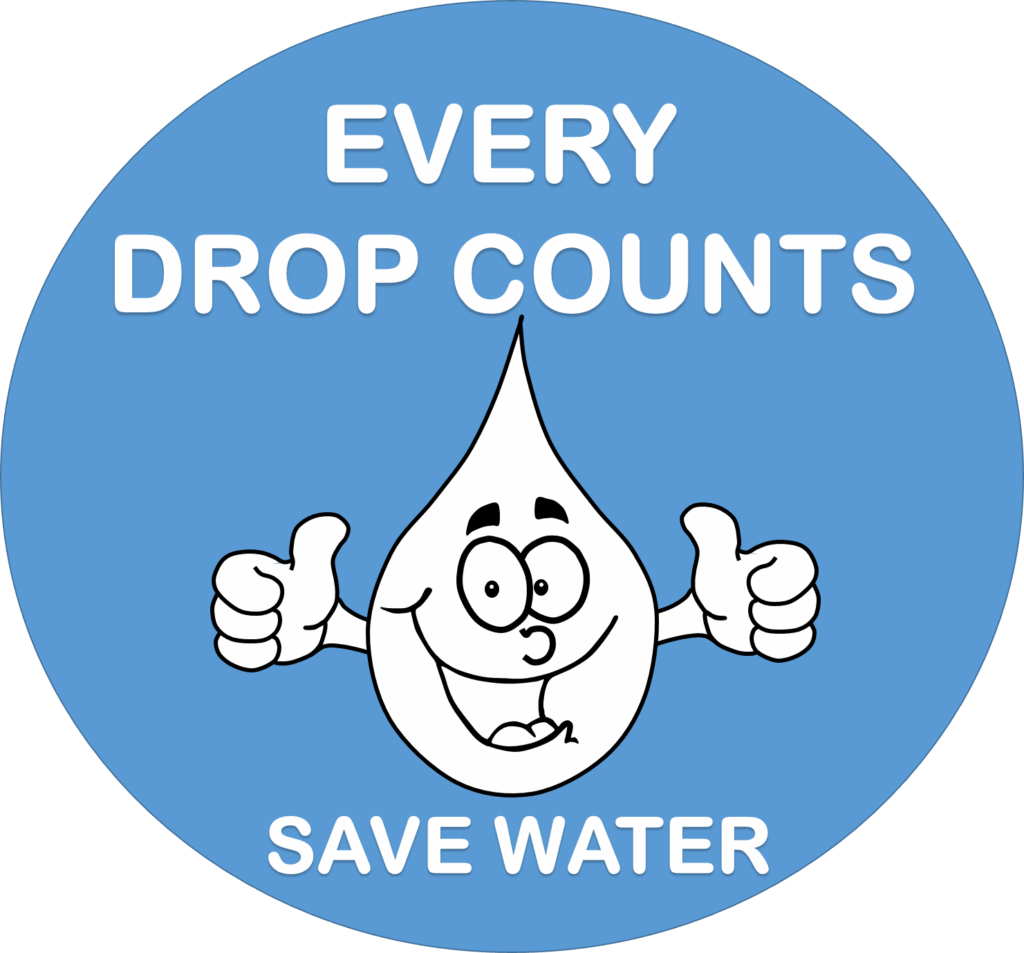Save Water Save Life illustration showing water conservation for kids
