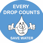 Save Water Save Life illustration showing water conservation for kids