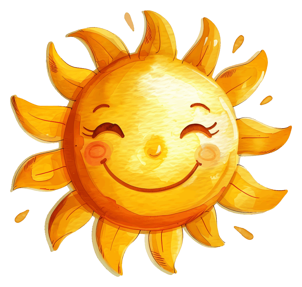 Illustration of the bright Sun shining over Earth